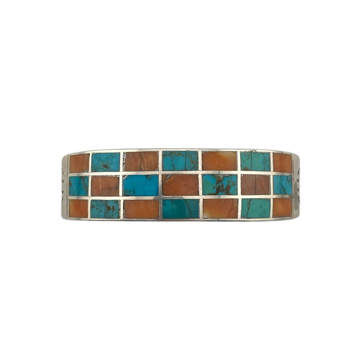 channel inlay, turquoise, spiny oyster shell