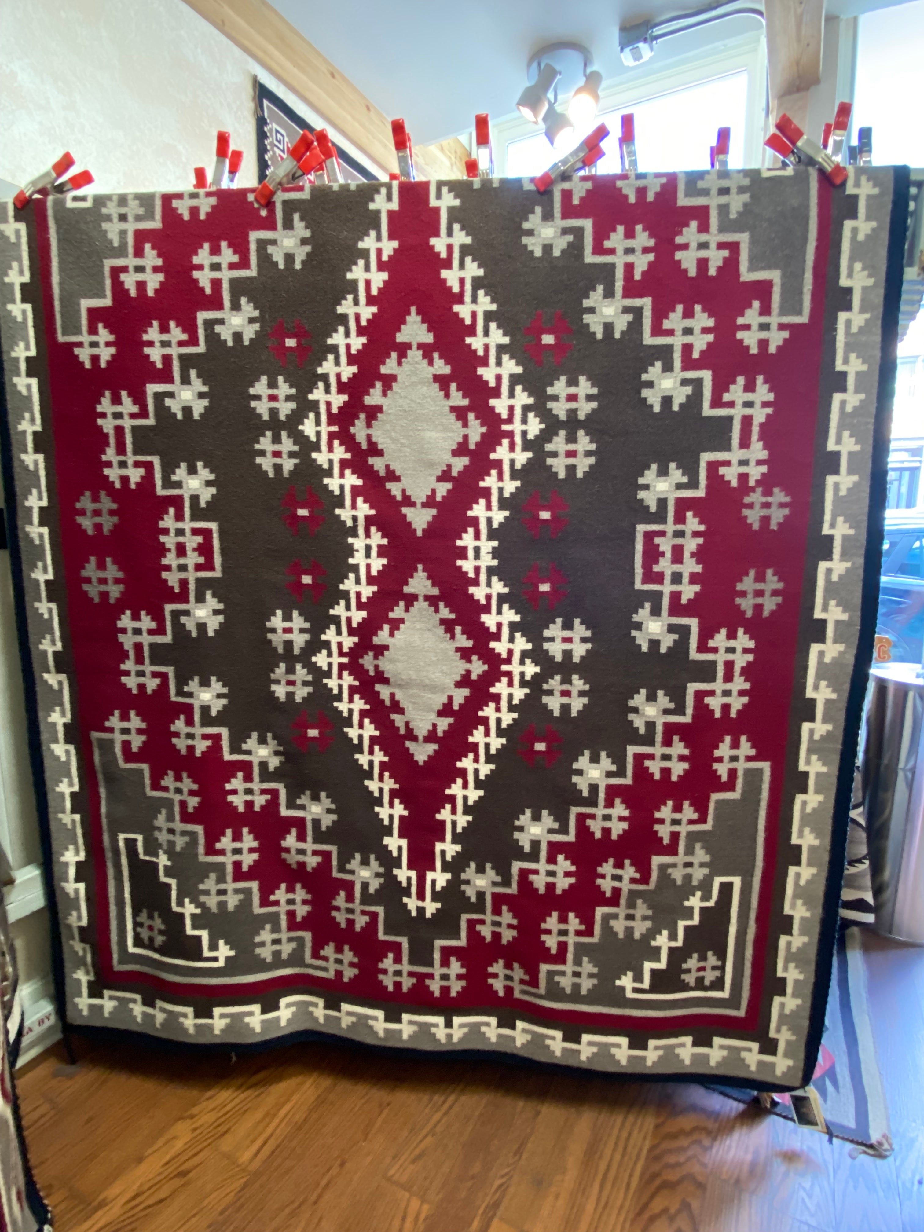 Ganado Navajo rug for sale, authentic navajo weaving, Elsie Tom Navajo rug, telluride furnishings, telluride art gallery 