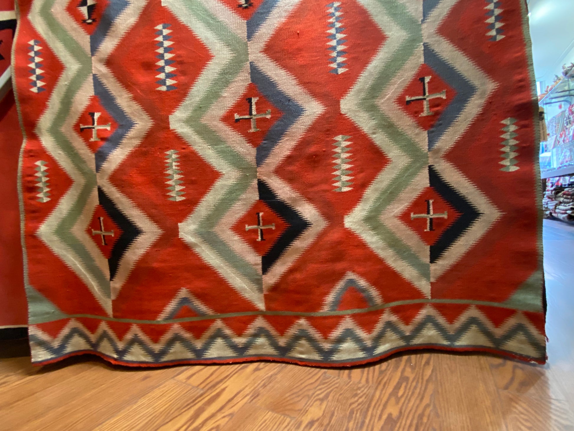 Antique Germantown Navajo Serape Weaving, navajo rug for sale, authentic navajo weaving, telluride furnishings, telluride art gallery