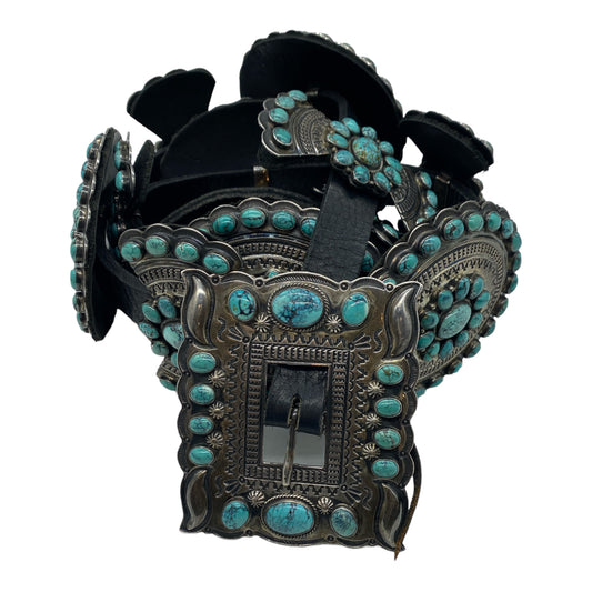 Navajo concho belt jewelry turquoise sterling silver telluride co