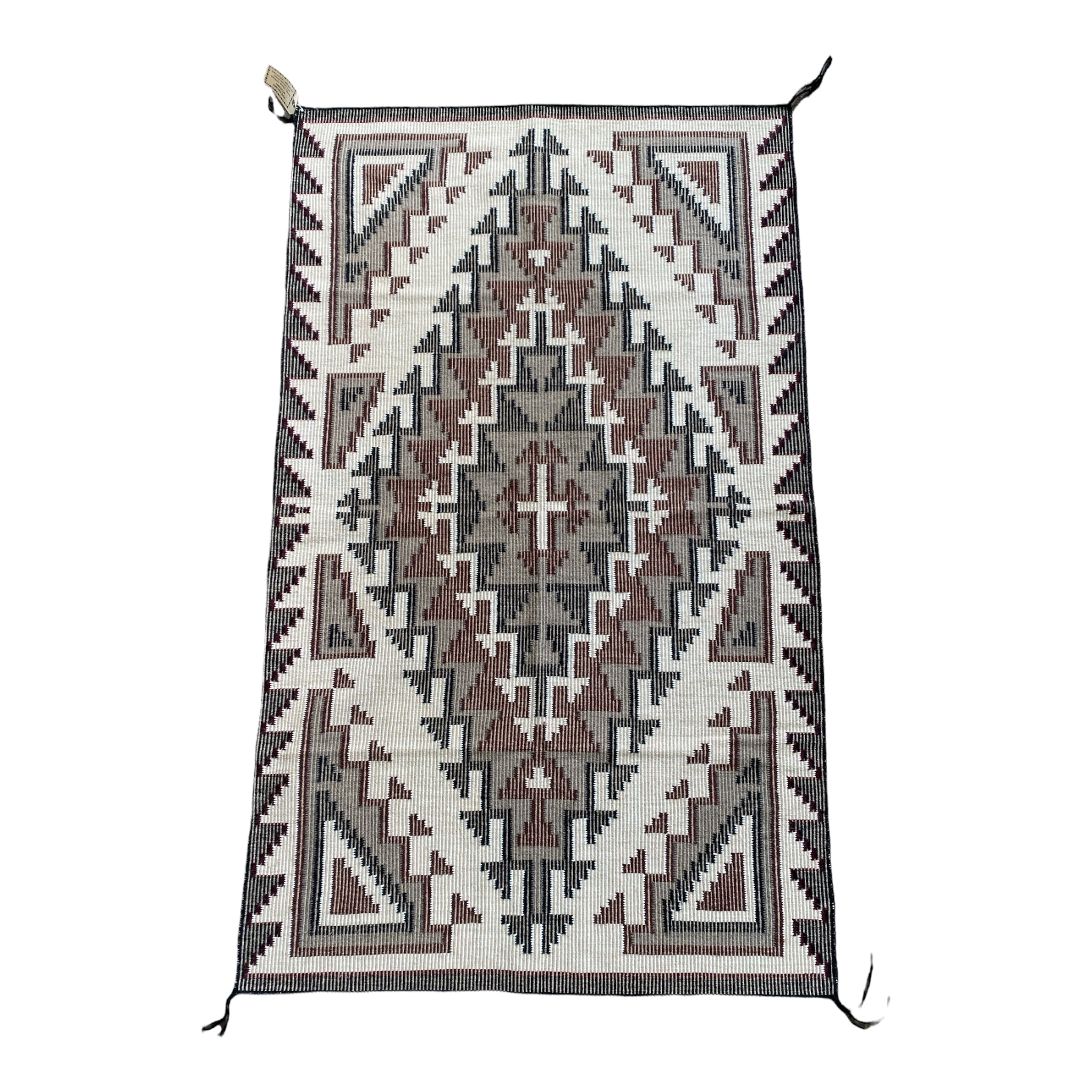 Marie Yazzie Coal Mine Mesa Raised Outline Weaving - 37.5" x 62.5"