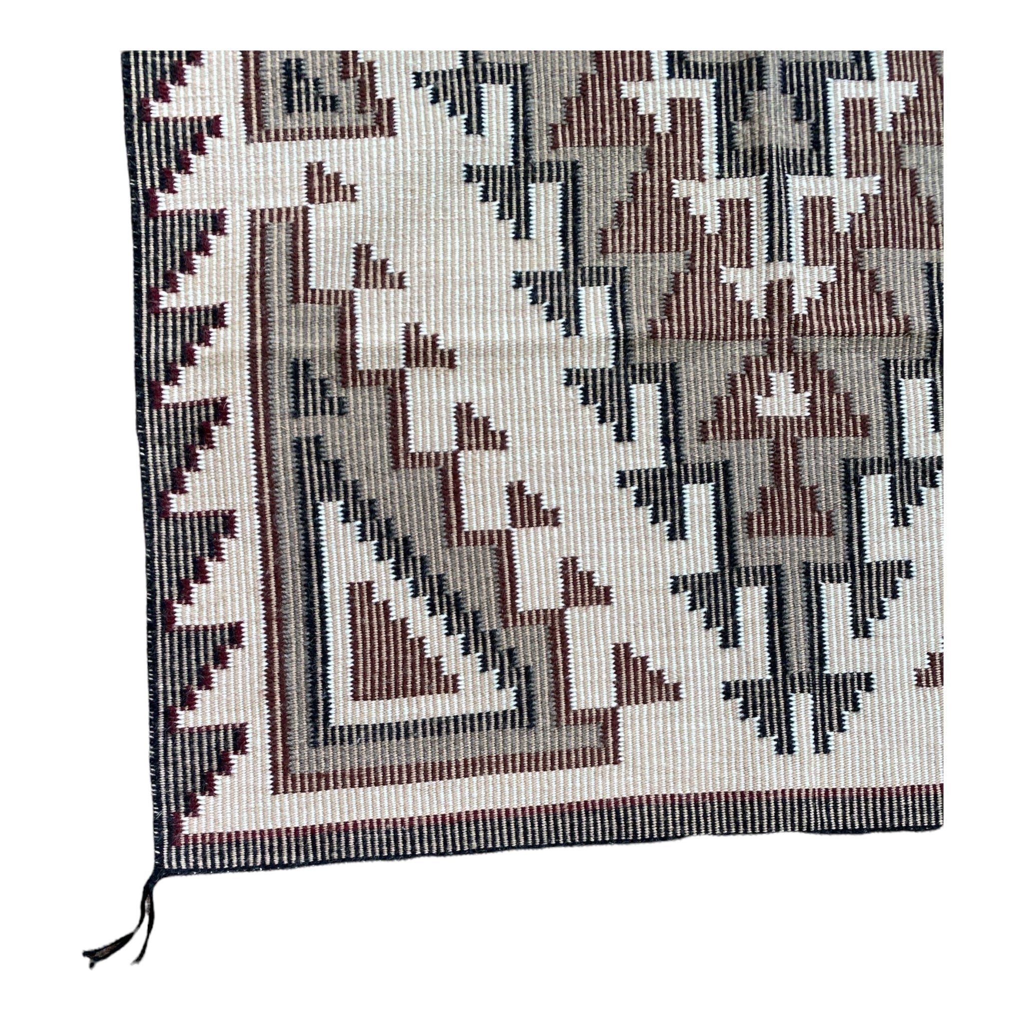 Marie Yazzie Coal Mine Mesa Raised Outline Weaving - 37.5" x 62.5"