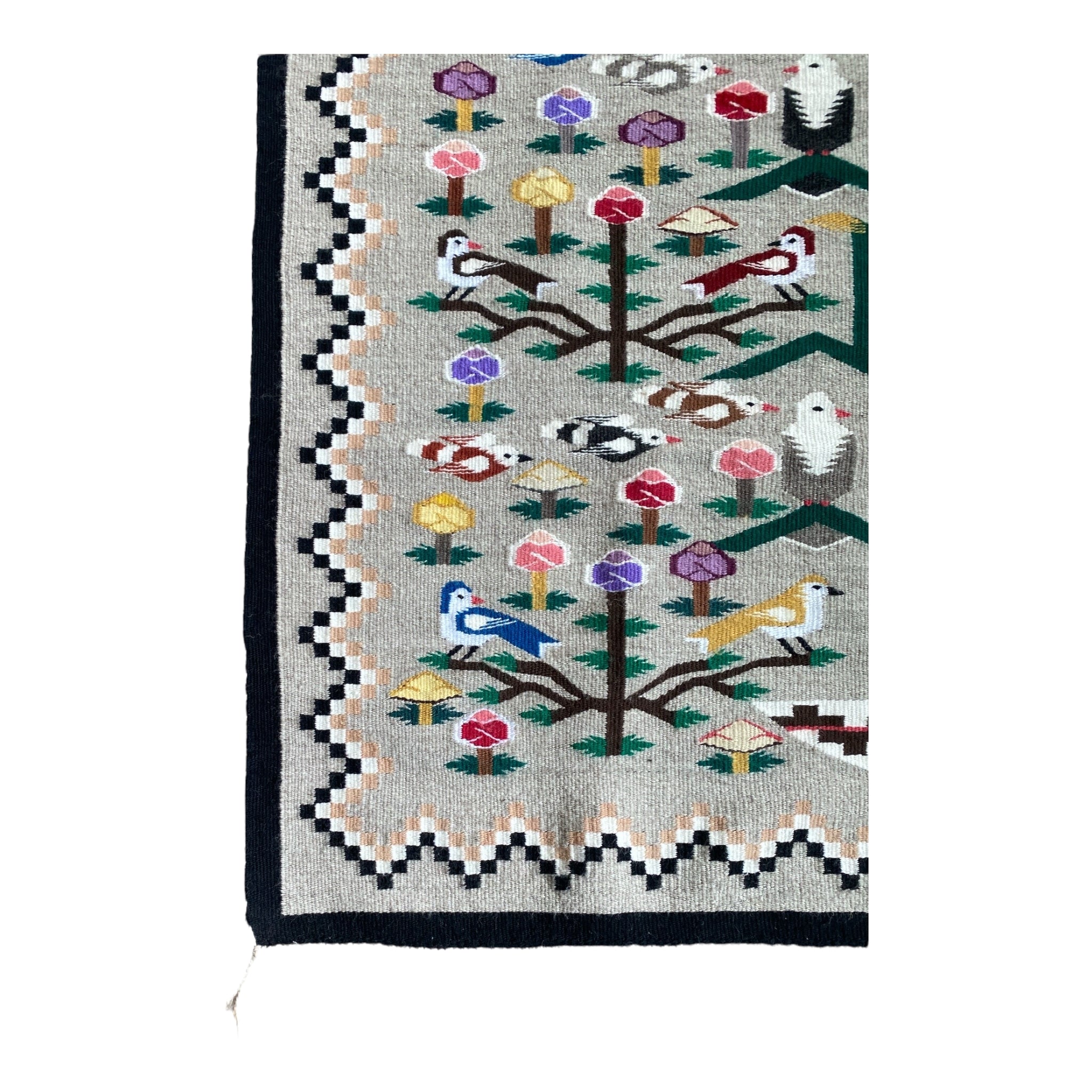 Leita Badonie Bird Tree of Life PIctorial Weaving - 45" x 68"