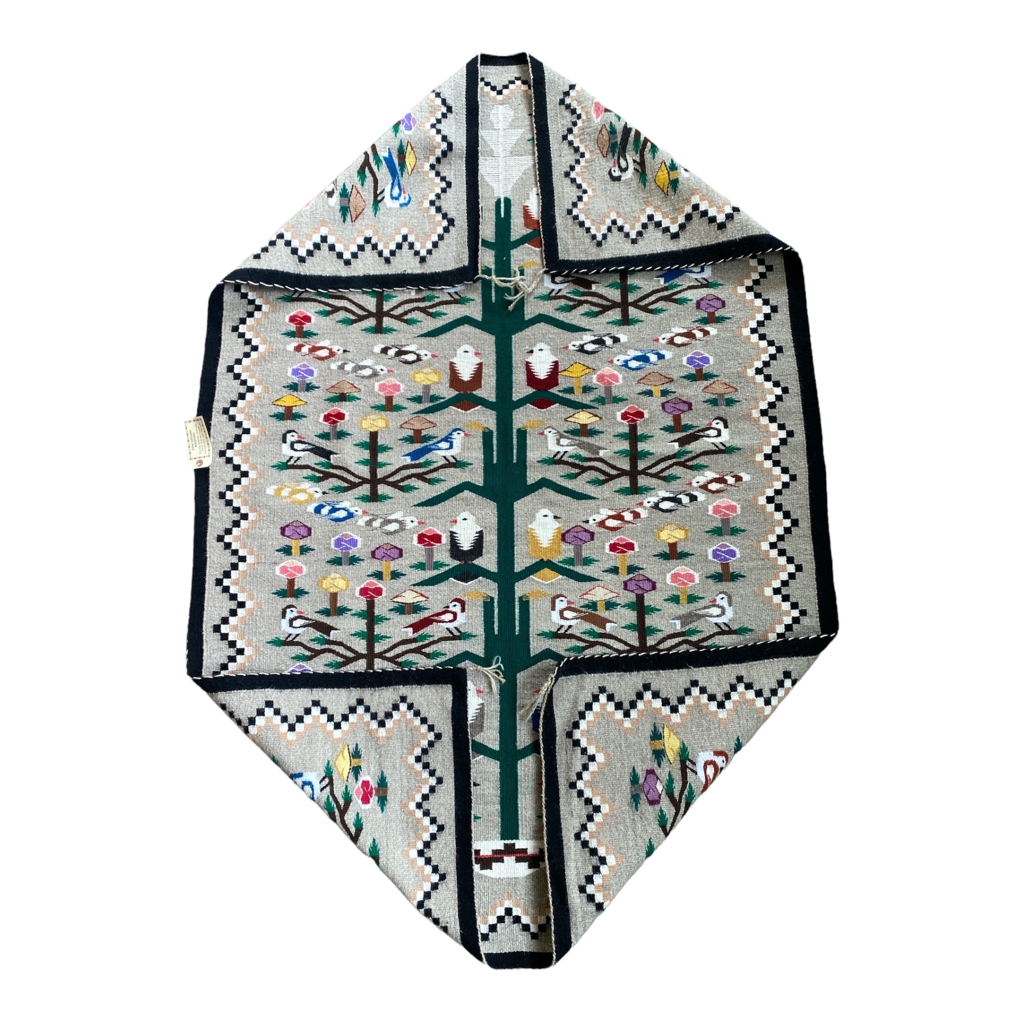 Leita Badonie Bird Tree of Life PIctorial Weaving - 45" x 68"