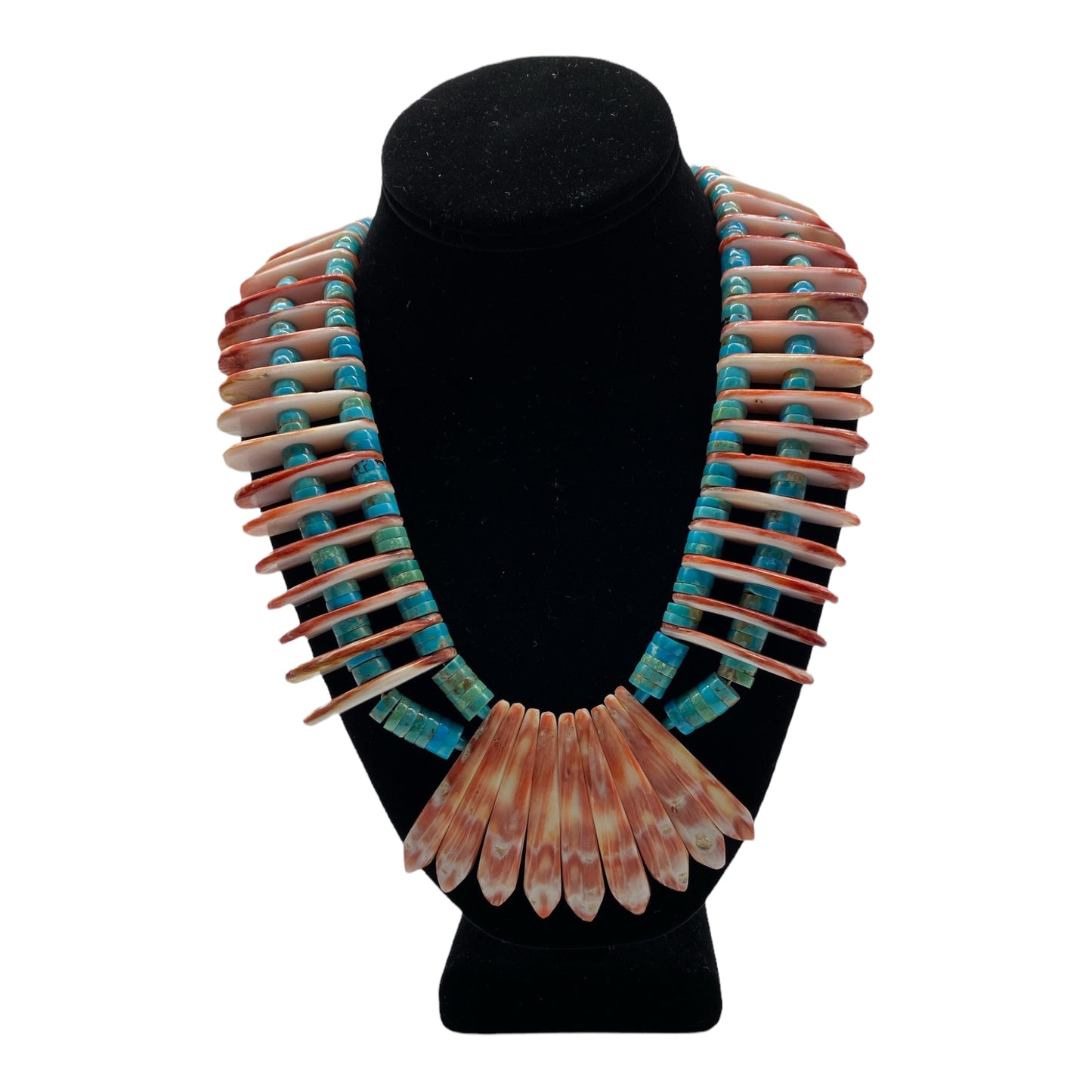 Santo Domingo Turquoise and Spiny Oyster Necklace
