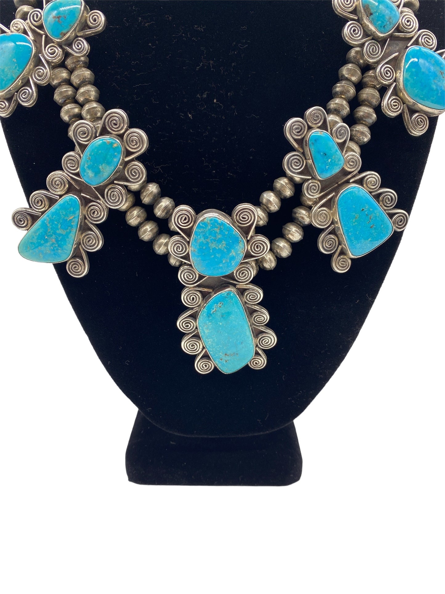 Vintage Navajo Silver and Turquoise Necklace
